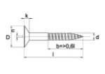 Afbeeldingen van Houtschroef, 3.0 x 16 mm, platkop, messing / nikkel