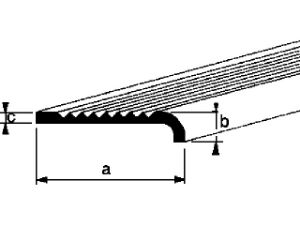 Afbeeldingen van AluArt Trapkant met neus aluminium 3 meter 40x15x2mm