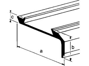 Afbeeldingen van AluArt Trapkant aluminium zonder inlage 5 meter 42x19x5mm