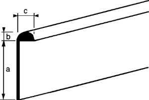 Afbeeldingen van Tafelrandprofiel aluminium, 3 meter 22 x 3 x 6,5 mm