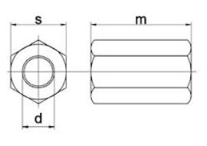 Afbeeldingen van Verlengmoer rvs a2            m8x24