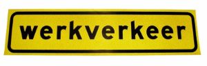 Afbeeldingen van Magneetsticker werkverkeer  geel/zw