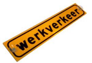 Afbeeldingen van Bord m/zuignappen werkverkeer gl/zw