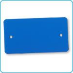 Afbeeldingen van Label 2-gaats blauw pvc, 54 x 108, doos a 1000 stuks, afgeronde hoeken