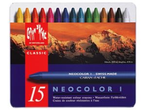 Afbeeldingen van Caran d'ache waskrijt neocolor i, verpakking 15 stuks, 7000315, assortiment