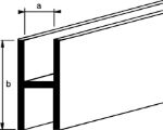 Afbeeldingen van AluArt H-profiel aluminium 3 meter 10x30mm