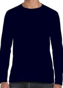 Afbeeldingen van Gildan t-shirt navy lange mouw, M