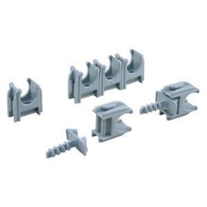 Afbeeldingen van Buisclip euro 19 mm grijs, 20 stuks