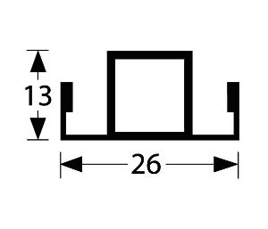 Afbeeldingen van Hor tussenprofiel blank geanodiseerd 100 cm