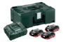 Afbeeldingen van Metabo accu basisset 3x LiHD 18v 4.0Ah