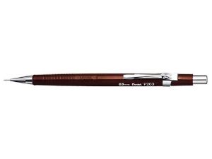 Afbeeldingen van Pentel vulpotlood p203, 0.3 mm, 9112, bruin