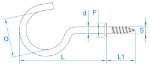 Afbeeldingen van GebuVolco Schroefhaken met borst (ijzer vernikkeld) 021 2.4x20+