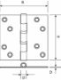 Afbeeldingen van Dx kogellagerscharnier gegalvaniseerd 76x76x2.4mm, rechte hoeken