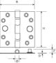 Afbeeldingen van DX Kogellagerscharnier, rechthoeking, geborsteld rvs, 89 x 89 x 3 mm