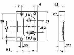 Afbeeldingen van JuNie® Meubelslot inlaat 0611 20mm