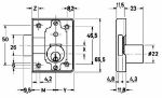 Afbeeldingen van JuNie® Meubelslot opleg cilinder 2826 messing 35mm