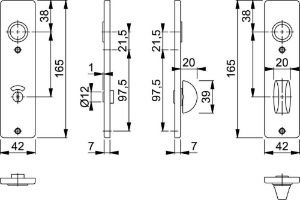 Afbeeldingen van HOPPE Kortschild wc72x8 f2 202KP