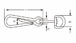 Afbeeldingen van DX Simplexhaak met wervel 40mm