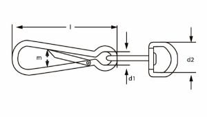 Afbeeldingen van DX Simplexhaak met wervel 40mm