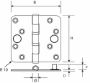 Afbeeldingen van DX Veilgiheid Kogellagerscharnier  gegalvaniseerd 89x89x2.4mm, afgeronde hoeken, skg3