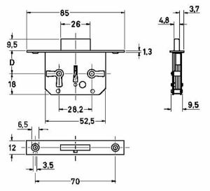 Afbeeldingen van JuNie® Meubelslot insteek 0665 35mm