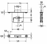 Afbeeldingen van JuNie® Meubelslot insteek 1732 30mm ls