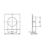 Afbeeldingen van INTERSTEEL Schuifdeurkom 4-kant 34/55 mm rvs geborsteld 4476 54x54mm