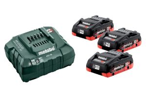 Afbeeldingen van Metabo Basis-set: accu-packs met lader 3 x 18V 4.0Ah