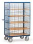 Afbeeldingen van Fetra Kastwagen met gaaswanden 1370x800x1790mm Draagvermogen: 750 kg met 5 platformen