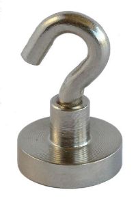 Afbeeldingen van Neodymium potmagneet met haak 25x30mm 18KG