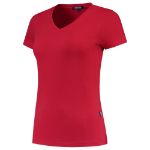 Afbeeldingen van TRICORP CASUAL T-Shirt V Hals Fitted Dames 101008 Rood XL