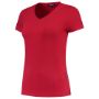 Afbeeldingen van TRICORP CASUAL T-Shirt V Hals Fitted Dames 101008 Rood L