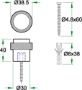 Afbeeldingen van Oxloc Deurstopper voor vloermontage rvs mat zwart 30 x 40 mm