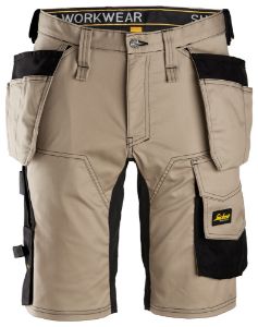 Afbeeldingen van Snickers Workwear AllroundWork, Stretch Korte Broek met holsterzakken khaki/zwart