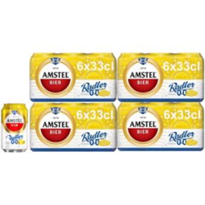 Afbeeldingen van Amstel bier radler 0% 4x6 blik 33cl