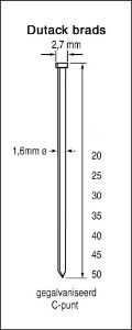 Afbeeldingen van Dutack Fasteners Brad SKN16 verzinkt 1,6x15