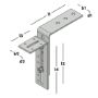 Afbeeldingen van GB Kozijnstelhoek A-ZM 95x210/175mm zink magnesium